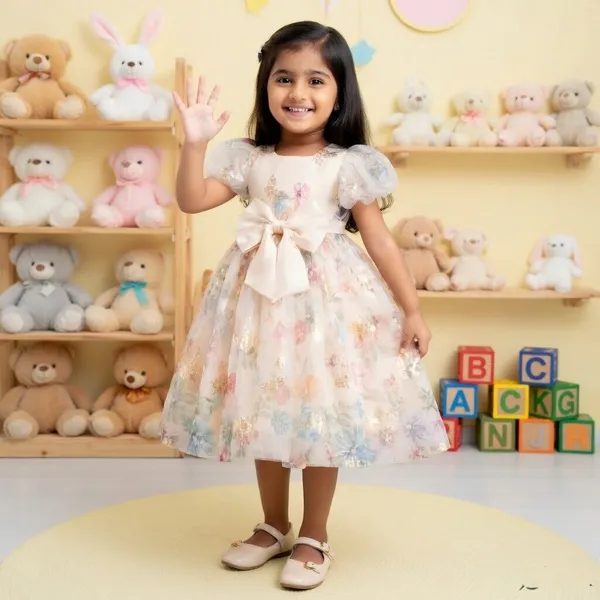 Premium_Cream_Butterfly_Party_Wear_Tutu_Dress_for_Girls__Enchanting_Floral_Mesh_Frock_with_3D_Waist_Flower_and_Designer_Puff_Sleeves