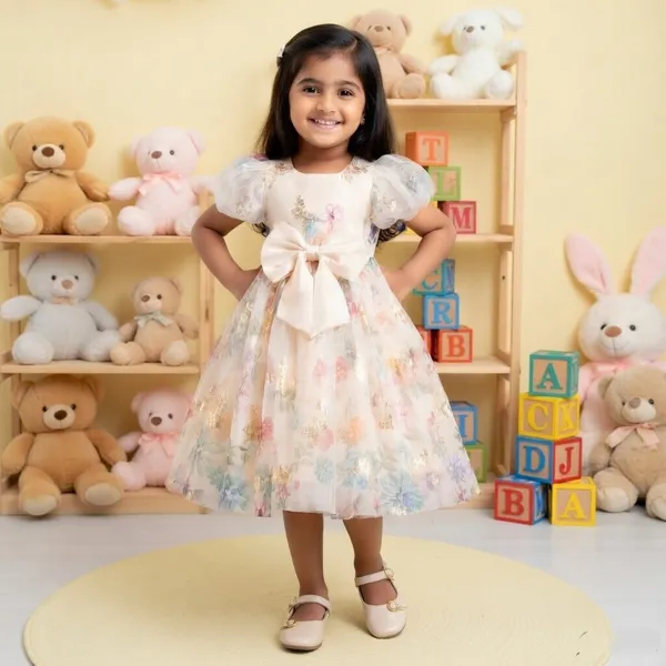 Premium_Cream_Butterfly_Party_Wear_Tutu_Dress_for_Girls__Enchanting_Floral_Mesh_Frock_with_3D_Waist_Flower_and_Designer_Puff_Sleeves