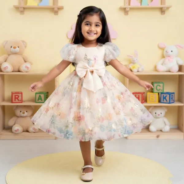 Premium_Cream_Butterfly_Party_Wear_Tutu_Dress_for_Girls__Enchanting_Floral_Mesh_Frock_with_3D_Waist_Flower_and_Designer_Puff_Sleeves