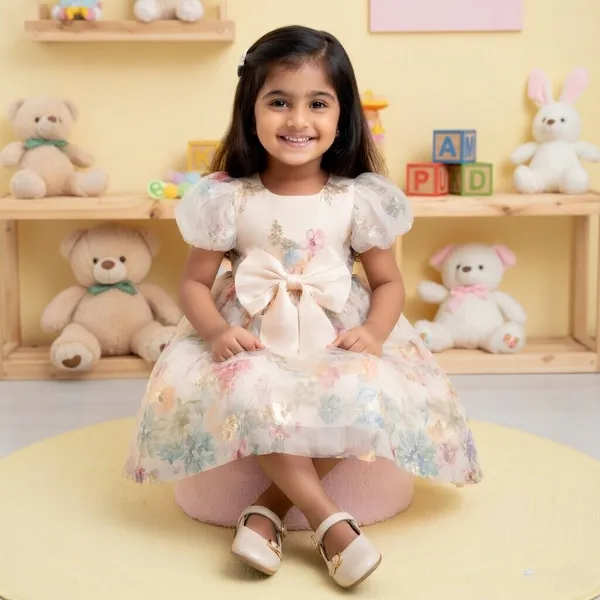 Premium_Cream_Butterfly_Party_Wear_Tutu_Dress_for_Girls__Enchanting_Floral_Mesh_Frock_with_3D_Waist_Flower_and_Designer_Puff_Sleeves