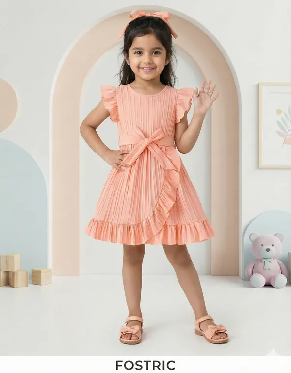 Peach_Girls_Striped_A-Line_Dress_Frock_|_Elegant_Kids_Party_Wear_Frock_Dress