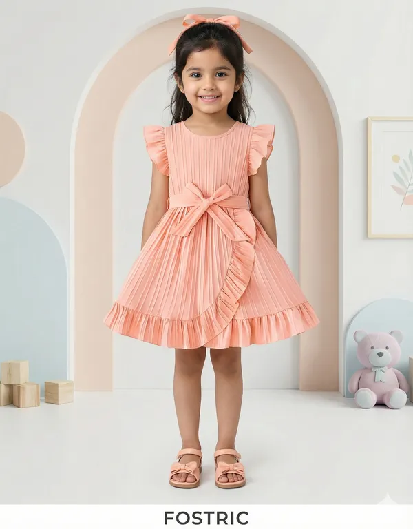 Peach_Girls_Striped_A-Line_Dress_Frock_|_Elegant_Kids_Party_Wear_Frock_Dress