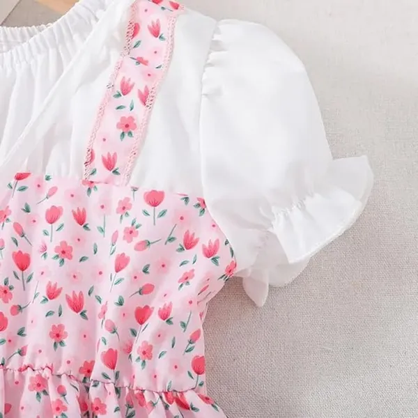 Pink_Adorable_Floral_Girl_Dress_&_Frock_With_Heart-Shaped_Purse_For_Kids