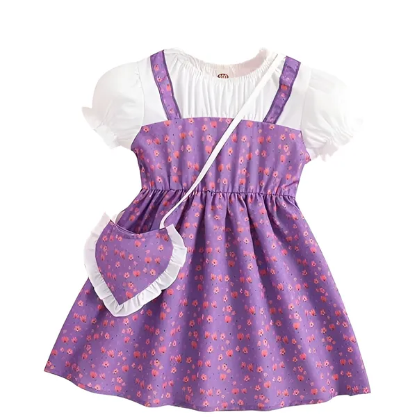 Purple_Adorable_Floral_Girl_Dress_&_Frock_With_Heart-Shaped_Purse_For_Kids