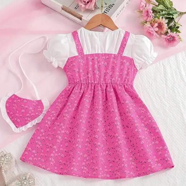 Rani_Pink_Adorable_Floral_Girl_Dress_&_Frock_With_Heart-Shaped_Purse_For_Kids