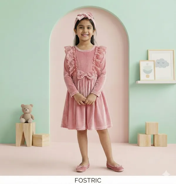 Peach_Girls_Purple_Velvet_Ruffle_Dress_&_Frock_With_Headband,_Long_Sleeve_Party_Dress