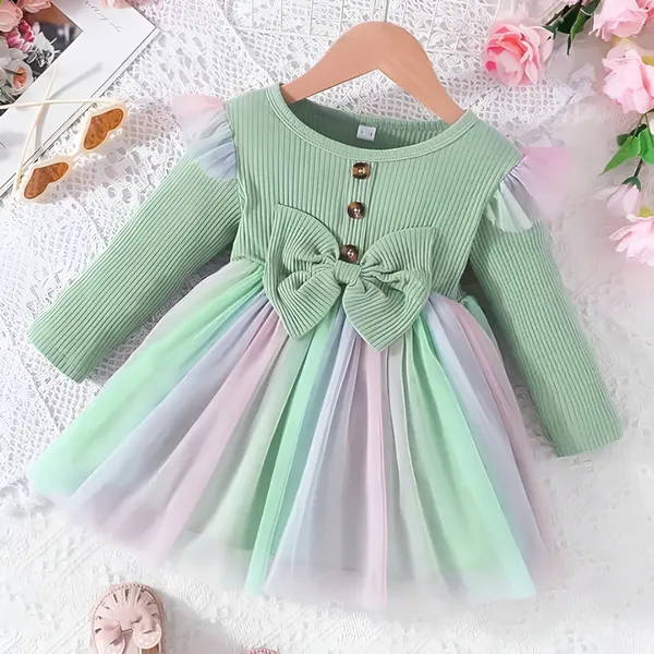 Green_Broadbill_Full_Sleeve_Net_&_Modal_Baby_Girl_Dress_Frock_-_Festive_&_Party_Wear