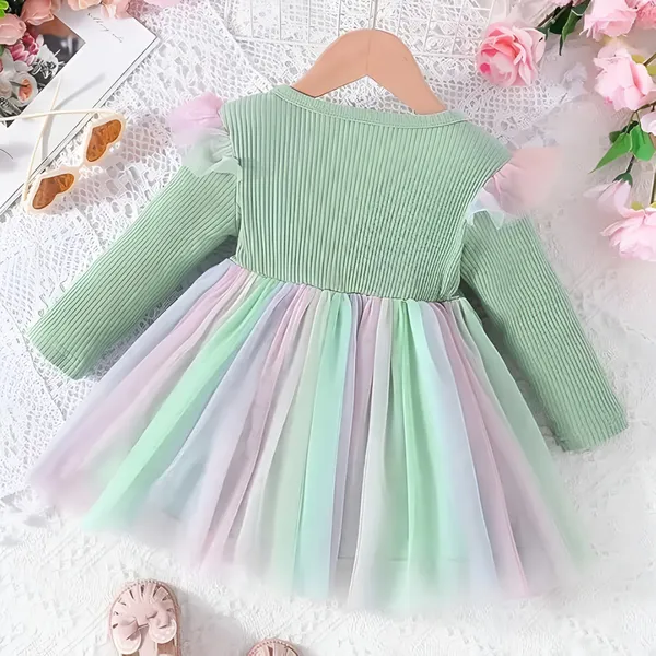 Green_Broadbill_Full_Sleeve_Net_&_Modal_Baby_Girl_Dress_Frock_-_Festive_&_Party_Wear