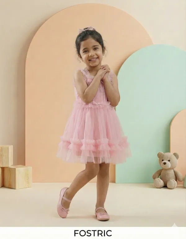 Pink_Baby_Girls_Net_Ruffle_Sleeveless_Frock_Dress_-_Fit_&_Flare_Party_Wear_Knee-Length