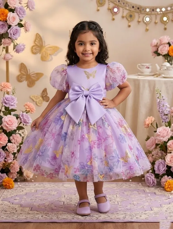 Premium_Perpule_Butterfly_Party_Wear_Tutu_Dress_for_Girls__Enchanting_Floral_Mesh_Frock_with_3D_Waist_Flower_and_Designer_Puff_Sleeves