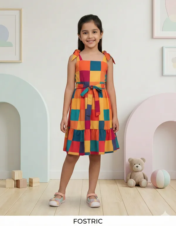 Multicolor_Girls_Multi-Color_Square_Printed_A-Line_Dress_&_Frock_For_Kids