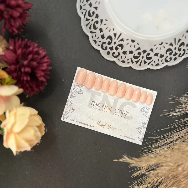 Peach_Classic_Gift_Card_And_Thank_You_Card_Press_On_Artificial_Nails