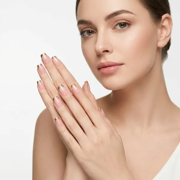Nude_Marble_With_Chrome_Press_On_Artificial_Nails