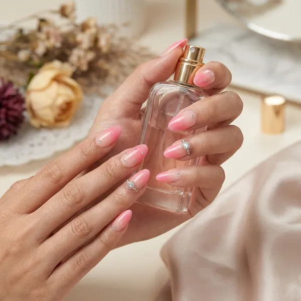 Pink_Ombre_With_Stones_Press_On_Artificial_Nails