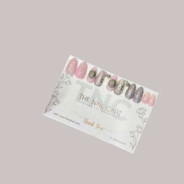Pink_Ethnic_With_Metallic_Press_On_Artificial_Nails