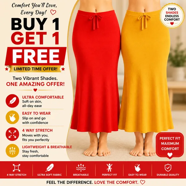 Pack_Of_2_Red_And_Mustard_Premium_Lycra_Saree_Shapewear_For_Women