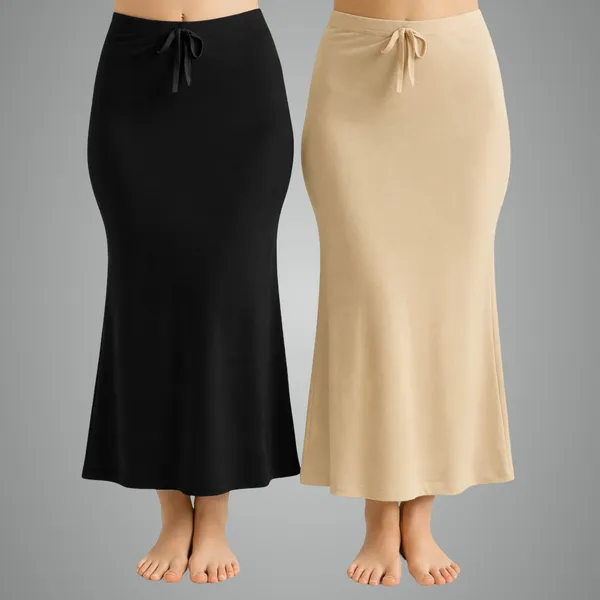 Buy_1_Get_1_Free_|_Black_&_Skin_Beige_|_Premium_Lycra_Saree_Shapewear_For_Women