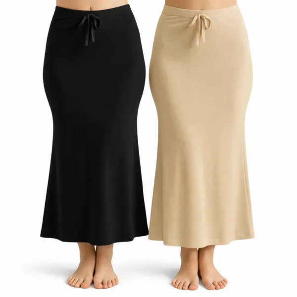 Buy_1_Get_1_Free_|_Black_&_Skin_Beige_|_Premium_Lycra_Saree_Shapewear_For_Women