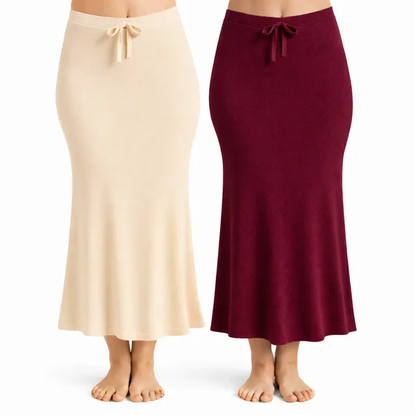 Pack_Of_2_Beige_And_Maroon_Premium_Lycra_Saree_Shapewear_For_Women