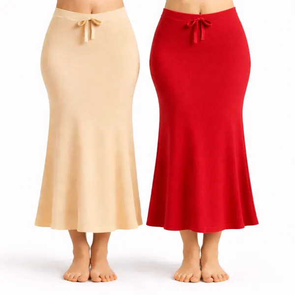 Pack_Of_2_Beige_And_Red_Premium_Lycra_Saree_Shapewear_For_Women