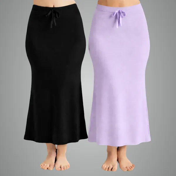 Pack_Of_2_Black_And_Lavender_Premium_Lycra_Saree_Shapewear_For_Women