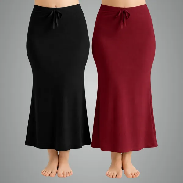 Pack_Of_2_Black_And_Maroon_Premium_Lycra_Saree_Shapewear_For_Women