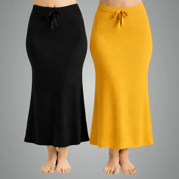 Pack_Of_2_Black_And_Mustard_Premium_Lycra_Saree_Shapewear_For_Women