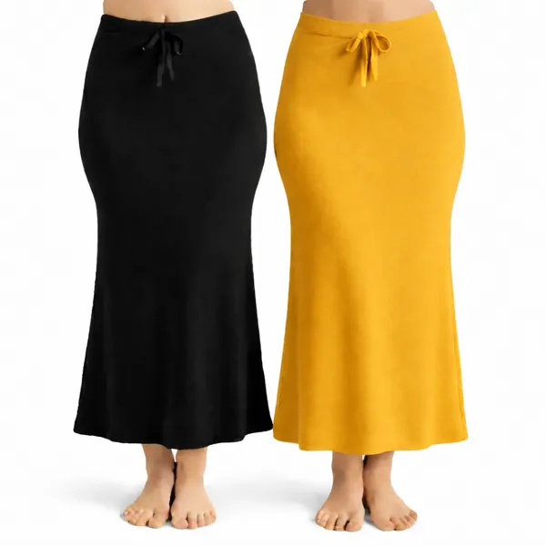 Pack_Of_2_Black_And_Mustard_Premium_Lycra_Saree_Shapewear_For_Women