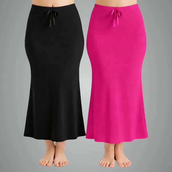Pack_Of_2_Black_And_Pink_Premium_Lycra_Saree_Shapewear_For_Women