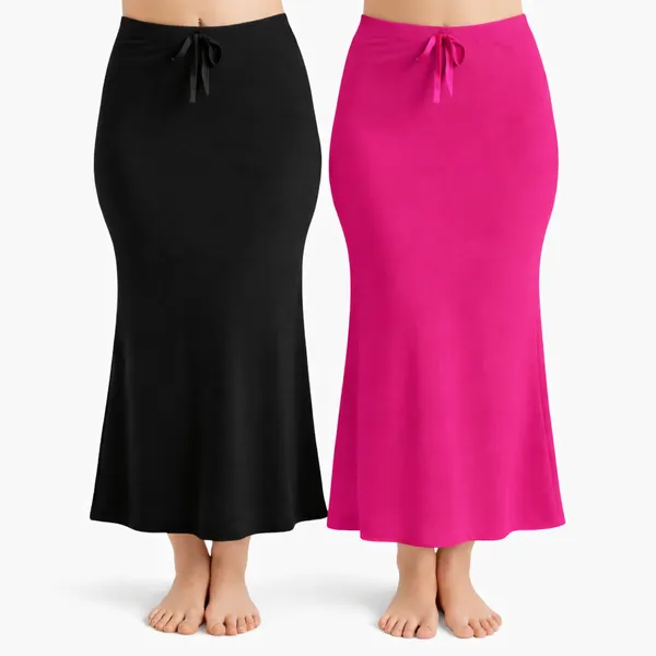 Pack_Of_2_Black_And_Pink_Premium_Lycra_Saree_Shapewear_For_Women