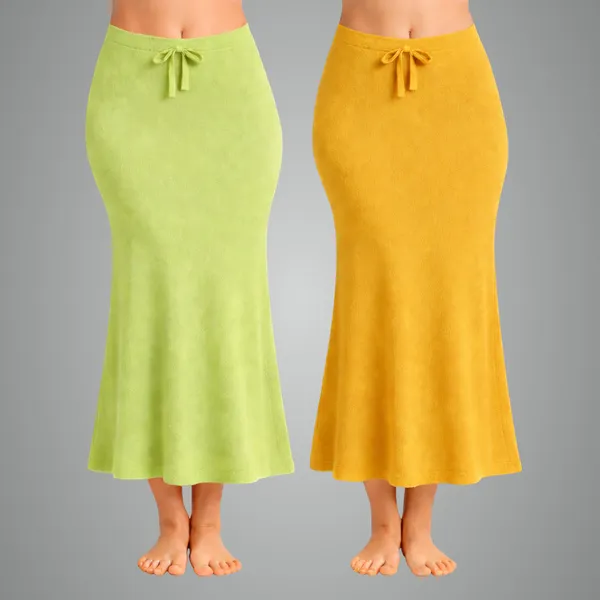 Pack_Of_2_Light_Green_And_Mustard_Premium_Lycra_Saree_Shapewear_For_Women