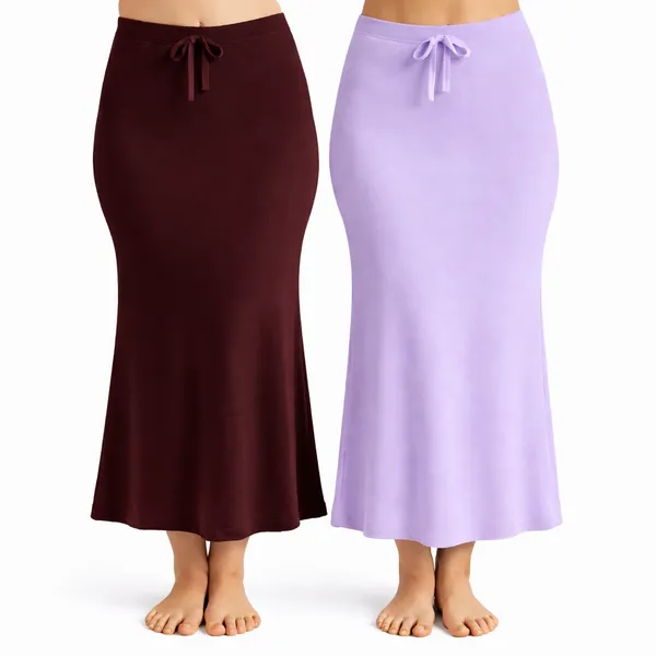 Pack_Of_2_Maroon_And_Lavender_Premium_Lycra_Saree_Shapewear_For_Women