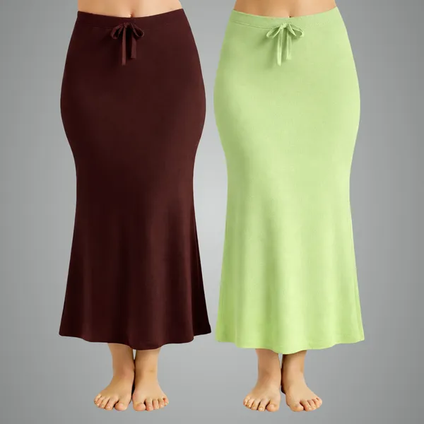 Pack_Of_2_Maroon_And_Light_Green_Premium_Lycra_Saree_Shapewear_For_Women