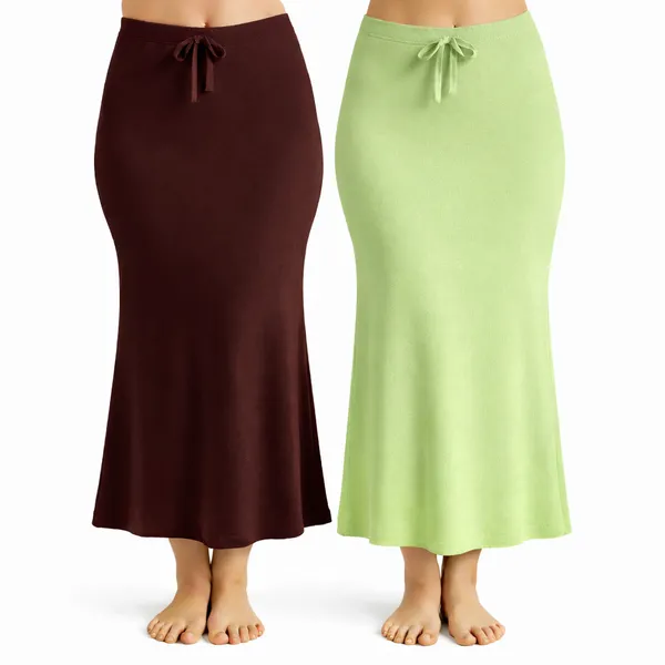 Pack_Of_2_Maroon_And_Light_Green_Premium_Lycra_Saree_Shapewear_For_Women
