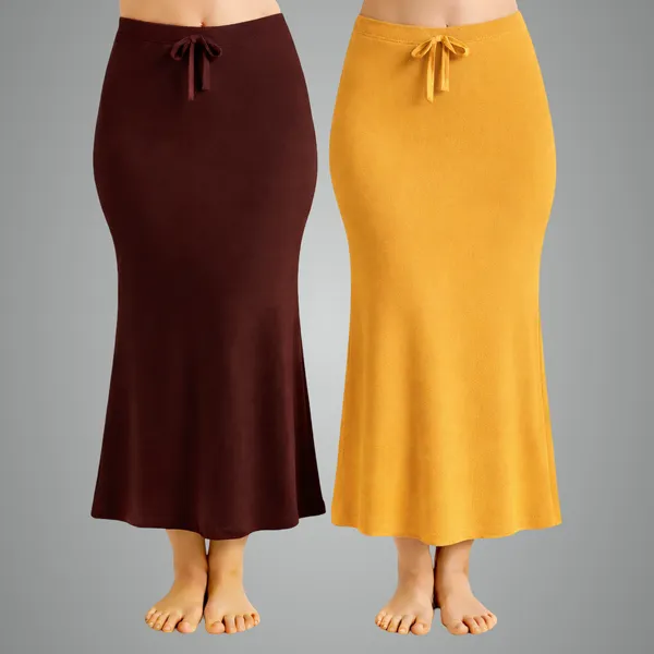 Pack_Of_2_Maroon_And_Mustard_Premium_Lycra_Saree_Shapewear_For_Women