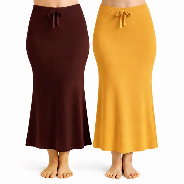 Pack_Of_2_Maroon_And_Mustard_Premium_Lycra_Saree_Shapewear_For_Women