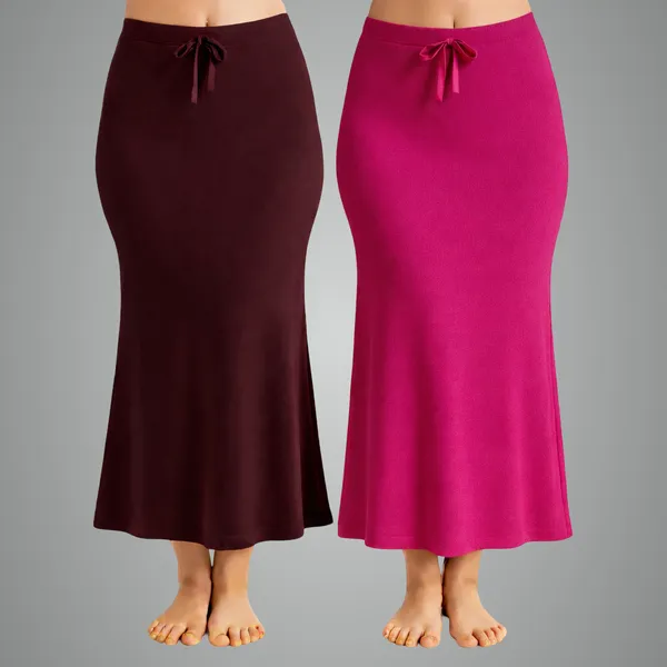 Pack_Of_2_Maroon_And_Pink_Premium_Lycra_Saree_Shapewear_For_Women