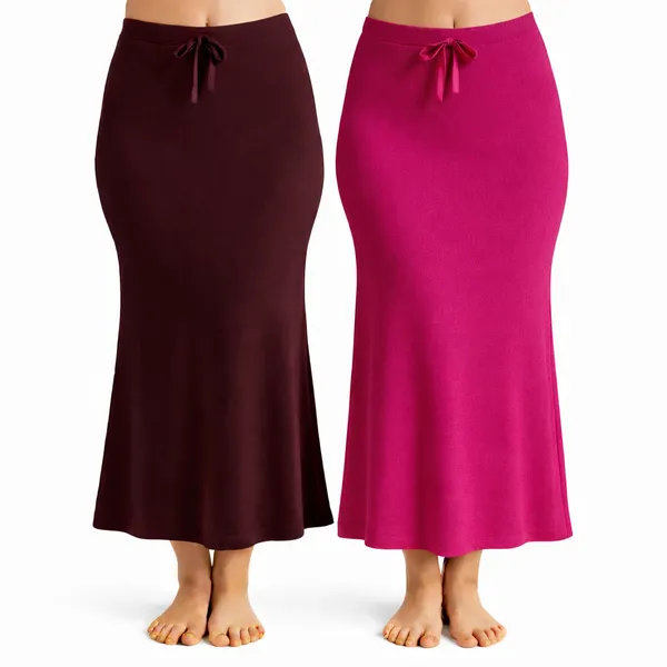 Pack_Of_2_Maroon_And_Pink_Premium_Lycra_Saree_Shapewear_For_Women