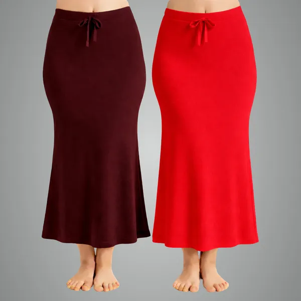 Pack_Of_2_Maroon_And_Red_Premium_Lycra_Saree_Shapewear_For_Women
