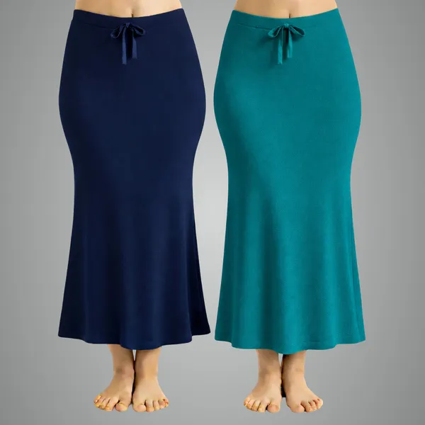 Pack_Of_2_Navy_Blue_And_Peacock_Green_Premium_Lycra_Saree_Shapewear_For_Women