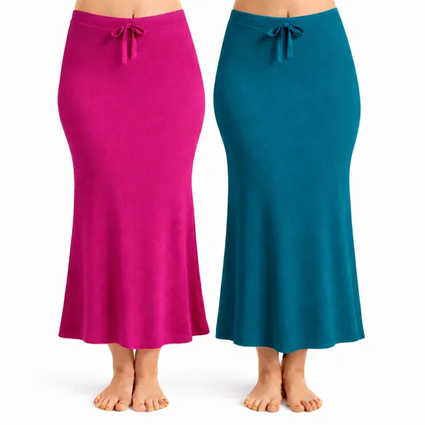 Pack_Of_2_Pink_And_Peacock_Green_Premium_Lycra_Saree_Shapewear_For_Women