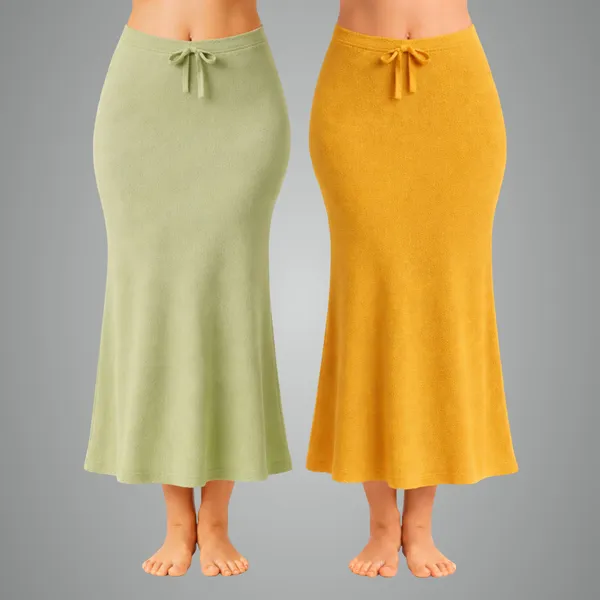 Pack_Of_2_Pista_And_Mustard_Premium_Lycra_Saree_Shapewear_For_Women