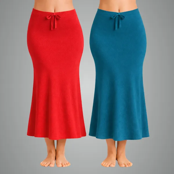 Pack_Of_2_Red_And_Peacock_Blue_Premium_Lycra_Saree_Shapewear_For_Women