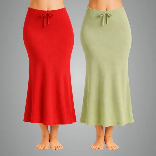 Pack_Of_2_Red_And_Pista_Premium_Lycra_Saree_Shapewear_For_Women