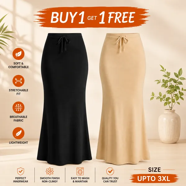 Buy_1_Get_1_Free_|_Black_&_Skin_Beige_|_Premium_Lycra_Saree_Shapewear_For_Women
