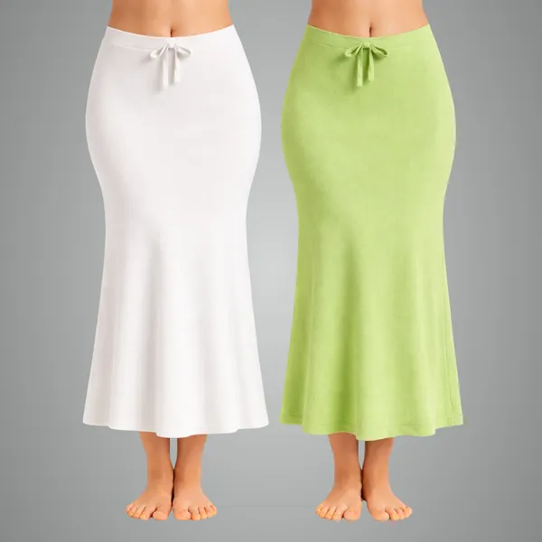 Pack_Of_2_White_And_Light_Green_Premium_Lycra_Saree_Shapewear_For_Women