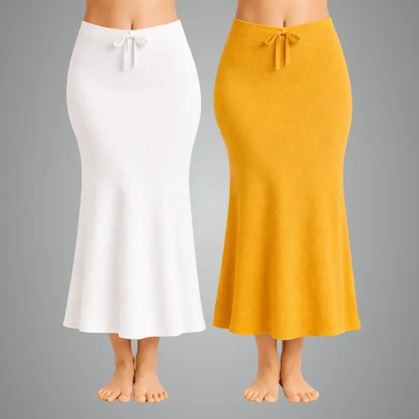 Pack_Of_2_White_And_Mustard_Premium_Lycra_Saree_Shapewear_For_Women