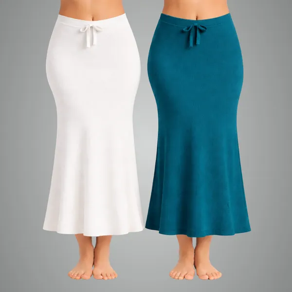 Pack_Of_2_White_And_Peacock_Blue_Premium_Lycra_Saree_Shapewear_For_Women
