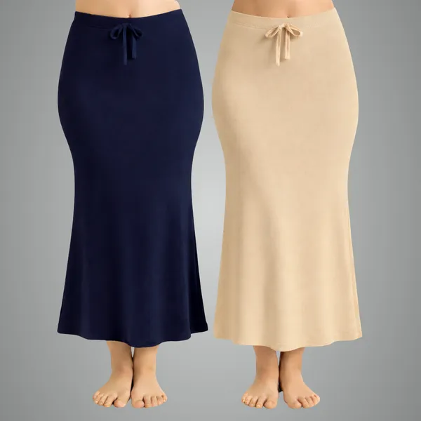 Pack_Of_2_Beige_And_Navy_Blue_Premium_Lycra_Saree_Shapewear_For_Women