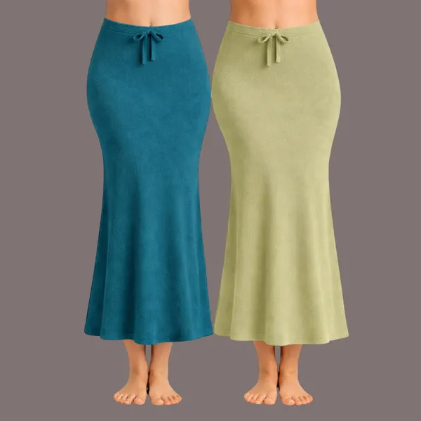 Pack_Of_2_Peacock_Blue_And_Pista_Premium_Lycra_Saree_Shapewear_For_Women